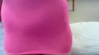 Standing up masturbation with a toy