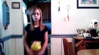 Teen strips and shows her big bosoms