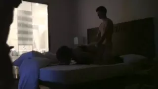 two males and one horny playgirl