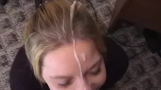 Non-Professional Alluring Golden-Haired Is On Her Knees To Get Her Facial.mpeg