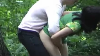 russian couple fucking in public park