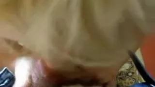 Blonde babe offering me a blowjob