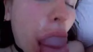 Face fucking for a busty broad