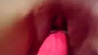 Sticking my red toy up my pink pussy