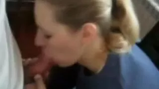 Teen cutie swallowing spunk