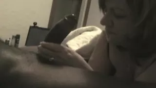 I’m sucking a huge black tool on bed