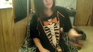 Teenage minx toying her snatch