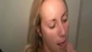 Blowjob and facial in the bathroom