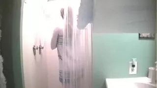 Teen slut getting out of shower