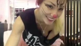 Slender gal cute kitty dance