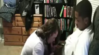 dark man pumps his white girlfriend  like eager