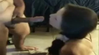 Honey lady sucking my large dick