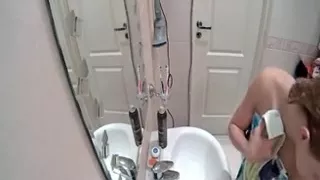 Blond in the bathroom