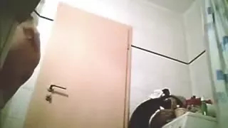 Hidden livecam catches my mature in washroom room previous to couch