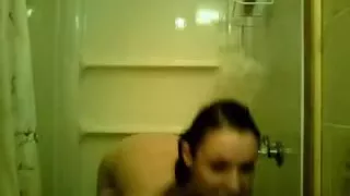 Horny girl with big bust masturbates