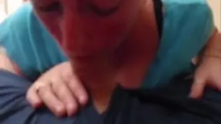 Non-Professional Golden-Haired Sucks and Swallows