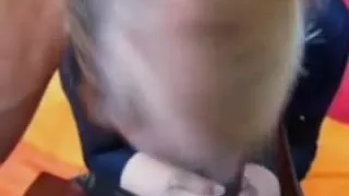 White Girlfriend Sucks Penis of Darksome Boyfriend in Public Place