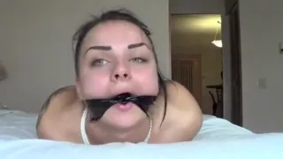 Natasha nails hogtied gagged and face hole drilled