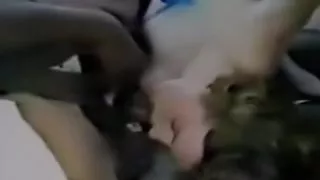 College Interracial Non-Professional Pair Banging In The Car