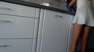 Hawt Upskirt Episode Of Sexy Wazoo Girlfriend Working In Kitchen