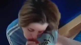 large breasted beauty blowing this guy screws her hairless beaver and discharges his load on her vagina lips