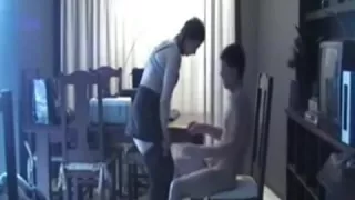 sexually excited dilettante pair filming one of their homemade porn movie scenes