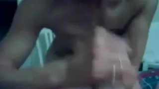 aged blond woman engulfing ding-dong