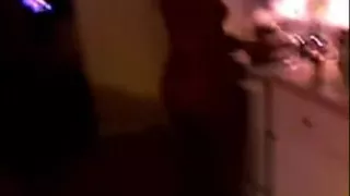 my wife absolutely exposed in the kitchen