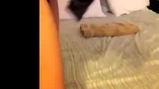 bitch angel with leather boots and high heels copulates her toy