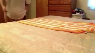 Granny cums on his face hole