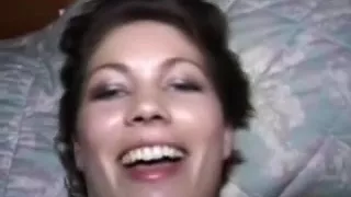 Moaning chick enjoying a sex tool