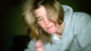 Skinny wife sucking balls