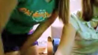 two legal age teenager gals playing on cam