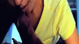 Innocent looking beauties sucking knob