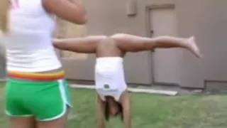 USA Cheerleader Does Her Moves Stripped In The Garden
