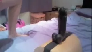 Preggo wife rides fresh large vibrator