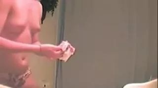 A very sexy babe's bathroom activity