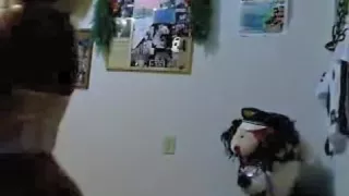 Teen bimbo does lewd stuff on webcam