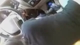 Screwing doll sucking while driving