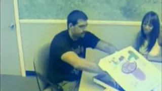 Non-Professional Sweetheart Eating Pizza and Jock