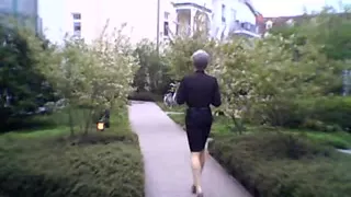 gummi rubber bitch nutte in high heels near playground