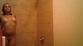 large alluring woman Shower