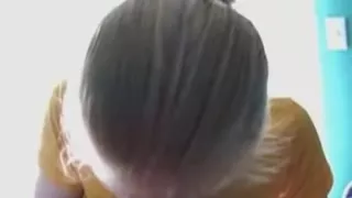 Teenage hottie sucked my long dick