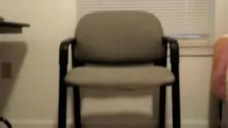 Awesome masturbation in the chair