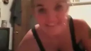 Sexy slut sucking my veiny manhood