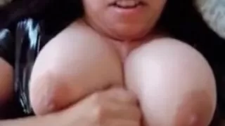 Busty slut got a cumshot on her face