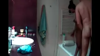 My ebony gal and me in the shower