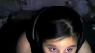 Drilling my hot teen pussy on webcam