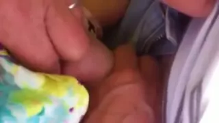 Sucking and pussy rub in garden