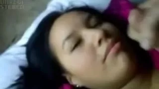 Caking her face BIG LOAD